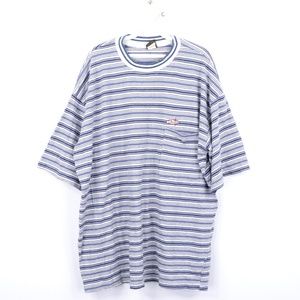 90s Streetwear Mens XL Striped Pocket T Shirt